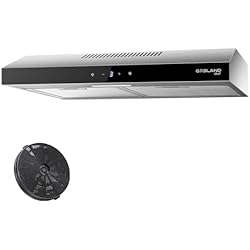 Campana Extractora En Encimera Gasland Chef SR60SS Extractor de humos recirculante y silencioso 60cm, 202 m³/h filtro de carbón activo 3 niveles Touch Control Campana bajo encimera con filtro Acero inoxidable Plata