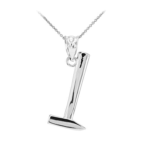 High Polish 925 Sterling Silver Sledgehammer Pendant Necklace, 22" Cover