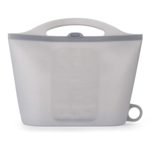 Image of Haakaa Silicone Microwave Steam Sterilizer Bags for Travel, Reusable Silicone Steaming Bags for Baby Bottles, Breast Pump, Accessories, Pacifiers and Teethers, Great for Home and On-the-Go, Grey (1PC)