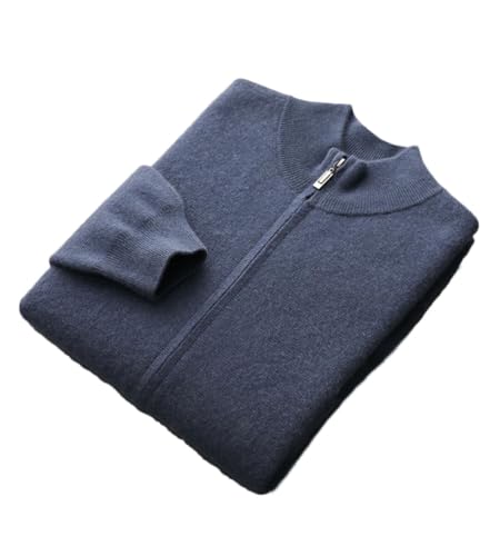 Mens Cardigan Sweater Full Zip Knitted Long Sleeve Slim Fit Casual Stand Collar Sweater Thicken Warm Men Sweater