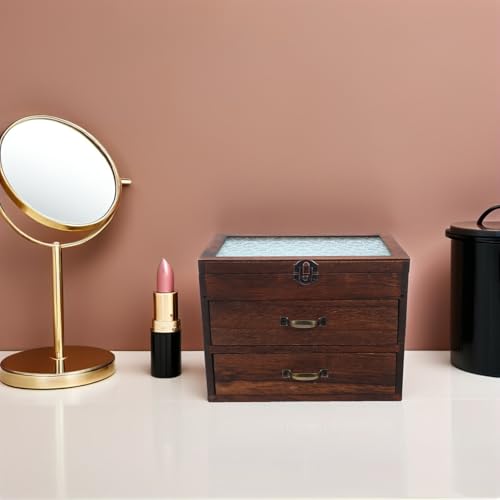 Organisateur maquillage bois rustique de qualité supérieure - 6