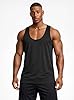Men's Tank top, deep-Neck Muscle Vest, Y-Strap Design, Sleeveless top for Bodybuilding and Gym Workouts, Suitable for Weightlifting and Fitness Training. Black 2XL #1