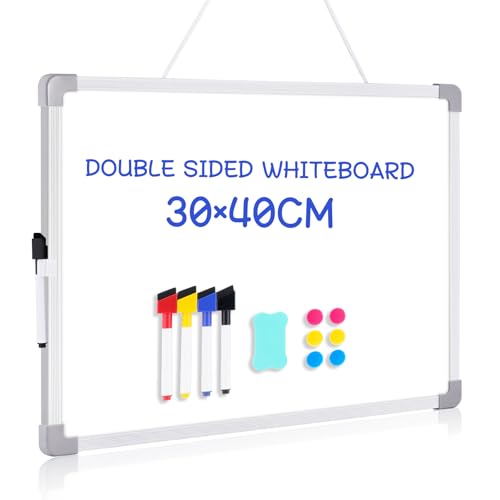 DOLLAR BOSS Pizarra blanca pequeña tamaño A3 de 30 x 40 cm, pizarra blanca portátil para oficina, hogar y escuela
