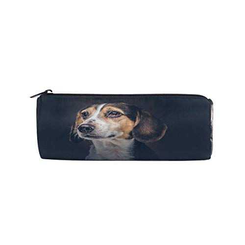 Preisvergleich Produktbild EIN niedlicher Rassenhund auf dunklem Bleistift Fall Studenten Briefpapier Aufbewahrungstasche Pen Organizer Reißverschlusstasche für Mädchen Teenager Kinder