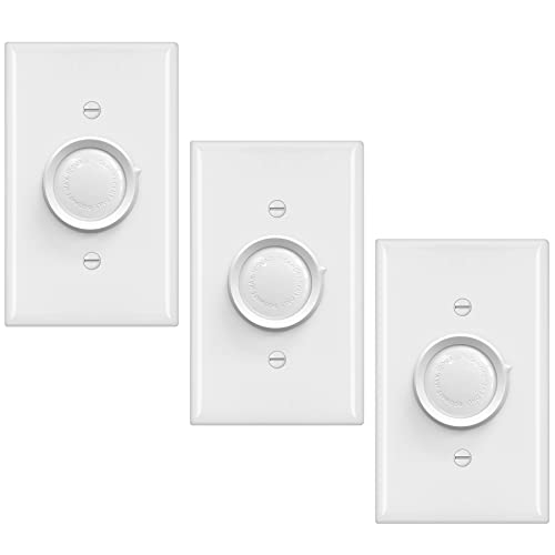 (3 Pack) CML Single Pole Rotating Dimmer Light Switch