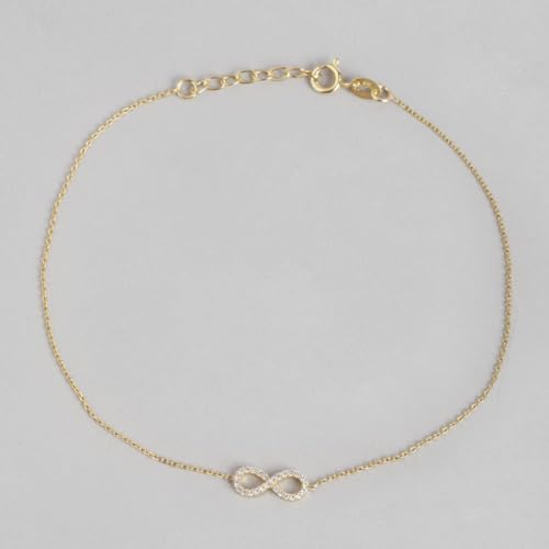 925 Silver CZ Infinity Chain Anklet Hypoallergenic (PAIR)