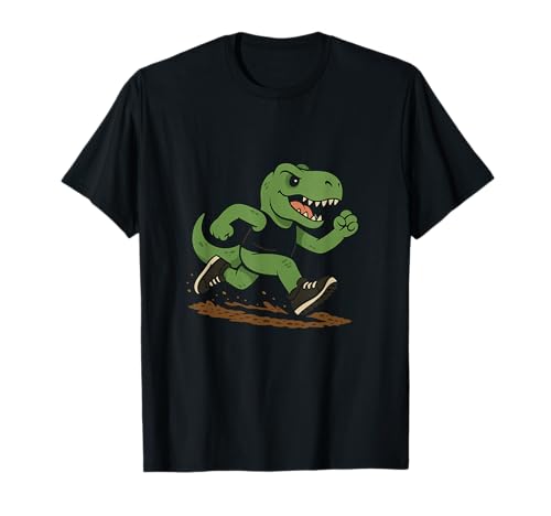 Funny Retro T-Rex Trail Running Dinosaur T-Shirt