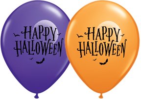 10 Assorted 11" Latex Balloons - Halloween Balloons - Helium Quality #TOP3