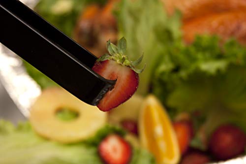 Party Essentials Hard Plastic 6-1/2" Serving Tongs, Black, 4 Count #TOP4