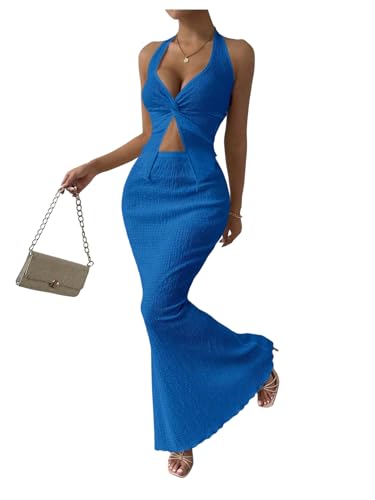 SOLY HUX Women's Two Piece Outfits Twist Front Halter Cami Tops and Skirt Summer Set