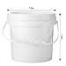 Gerrii 10 Pack White Plastic Bucket with Handle and Lid Food Storage Bucket Containers All Purpose Pail for Multipurpose Paint Water Art Crafts Projects Garage Organization (White,1 Gallon)