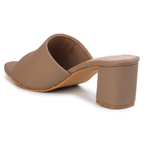Image of TRASE Women's Slip-On Block Heels Sandals| Fashionable Sandals for Women & Girls | Light weight, Soft Footbed, Comfortable & Stylish - (47068)