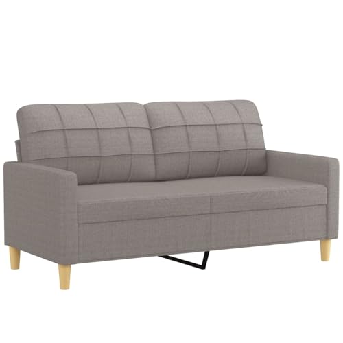 Gecheer 2-Sitzer Sofa Loungesofa Polstersofa Schlafsofa Bettsofa Gästesofa Modern Couch 2er Sitzsofa Polstermöbel für Wohnzimmer/Schlafzimmer/Gästezimmer, Taupe 140 cm Stoff