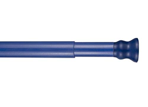 WENKO 19204100 Teleskop-Duschstange - extra stark mit Ø 2,8 cm, Aluminium, 110-185 cm, blau