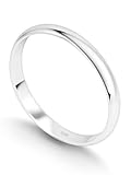 KEZEF Sterling Silver Wedding Band Ring – Comfort Fit, Unisex 2mm Dome Band for Men & Women Size 7, Promise or Engagement Anillo Aro Plata
