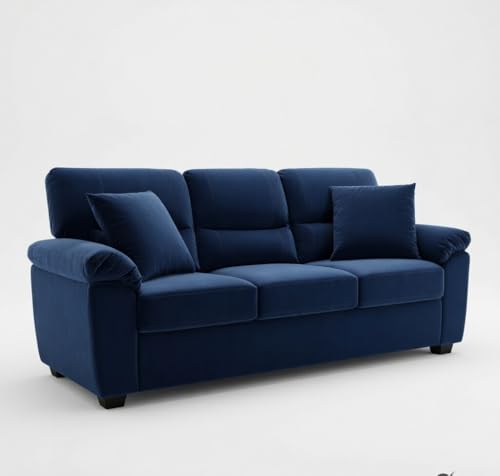 Image of Anderson Sofa Set for Living Room | Sectional Sofas | Premium Fabric Sofa for Home Office | Fabric Sofa Set | Fabric Sofa (Blue Fabric, 3 Seater)