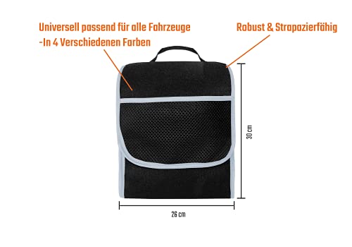 L & P Car Design Kofferraumtasche klein Organizer Autotasche Auto Kofferraum KFZ Tasche Toolbag Aufbewahrungstasche mit Klettverschluss (Schwarz grau)