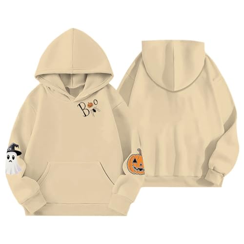 Hoodies for Teen Girls Halloween Cute Ghost Graphic Hooded Sweatshirts Oversized Preppy Pullover Spooky Season Tops2