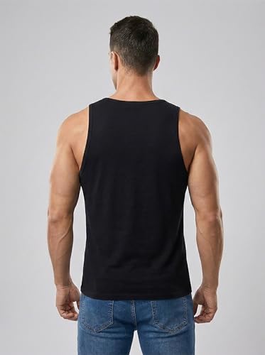 Image of Glito Polyester Letter Printed Vest for Men - Pack of 2 - Black & Red | Round Neck | Sleeveless | Regular Fit | Summer & Gym Wear Tank Top for Men