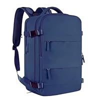 Mochila De Viagem Grande Impermeável, Com Porta Usb, Compartimento Para Sapatos, Bolsa Para Objetos úmidos, Mochila Para Notebook, Mochila Feminina (Azul)