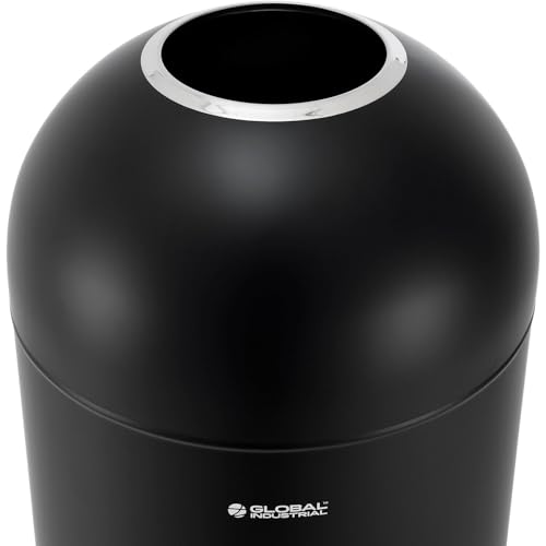 Caneca de basura negra de acero con tapa dome 15 gal miniatura 5