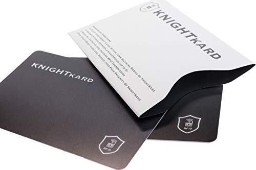 KnightKard RFID Blocking Card - Full Wallet Security 2 Pack- Identity Theft, Passport, Credit/Debit Card, Purse, Wallet - Fraud Protection Vital Remedy - Knight Card