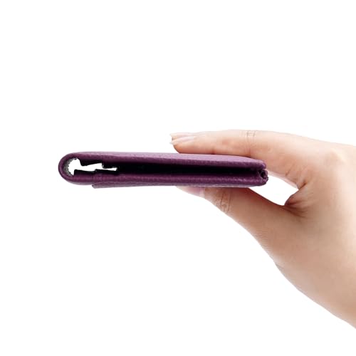 Image of GOIACII Slim Wallets for Women Rfid Blocking Leather Wallet Purple | Credit Card Holder with Zip Pocket, Bifold Wallet,Vegan Leather,Ladies Clutch Purse,Compact Size,Flat Women Wallets