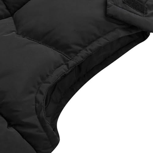 Men's Casual Large Fur Collar Vest Winter Outdoor Waterproof Hooded Outerwear Warm Sleeveless Jacket4