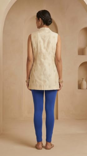 Image of Women's Cotton Lycra Ankle Length Leggings | Regular Rise, Soft 4 Way Stretch Fabric | Casual & Ethnic Wear