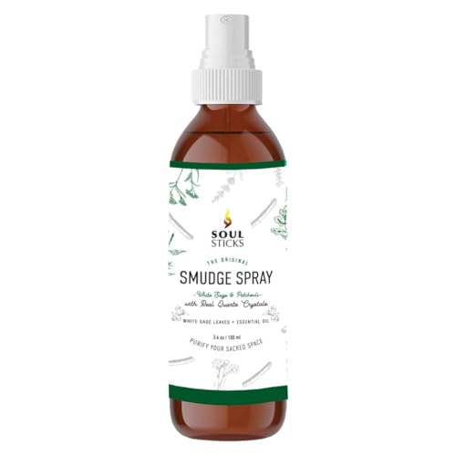 Smudge Spray, White Sage & Patchouli with Real Quartz Crystals, 100ml