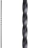Satin Black 16.1.1 Single Twist Solid Iron Baluster for Staircase Remodel, Box of 5