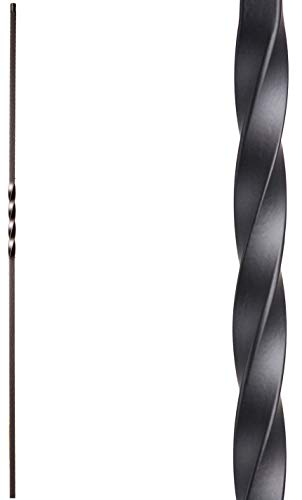 Satin Black 16.1.1 Single Twist Solid Iron Baluster for Staircase Remodel, Box of 5