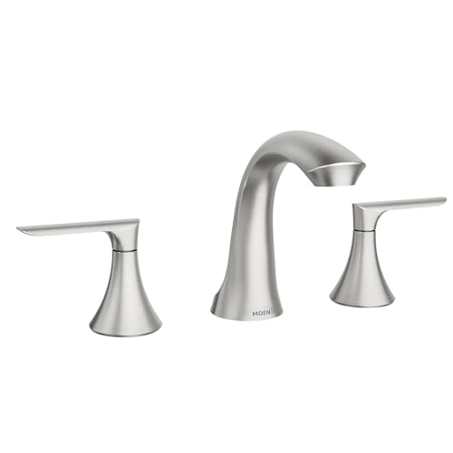 Moen Findlay Spot Resist Brushed Nickel Widespread Bathroom Faucet 2-Handle Setup with Valve Included 84517SRN