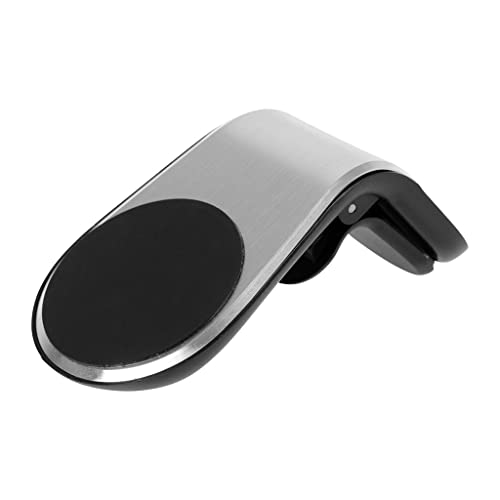 TURBOCAR - Support Smartphone Voiture - Magnétique - Fixation à Pince sur Grille d'aération - Livré avec Une Plaque métallique adhésive Ronde - Support...