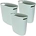 ZOEYES 3-pak wąski plastikowy kosz na śmieci kosz na śmieci 15 cm duży kosz na śmieci z uchwytami do łazienki, kuchni, biura domowego, akademika, pokoju dziecięcego, szary