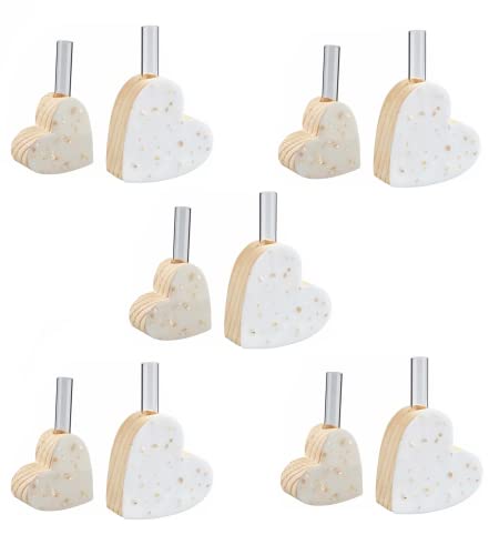 Hochzeitsdeko 10x kleine Vasen aus Holzherz und Reagenzglas für eine Blume, kleine Vase Blumenvase Cover