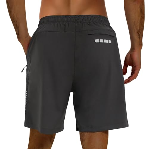 2 Pack Mens Athletic Shorts Quick Dry 7 Inch Running Shorts Breathable Mesh Gym Workout Shorts with Zipper Pockets2