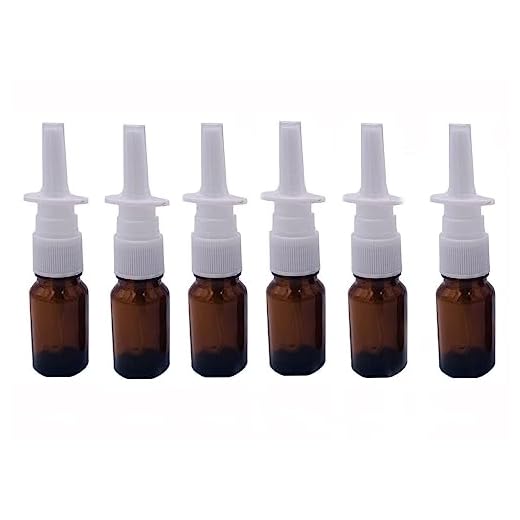 6PCS 15ML (Quality Improved) Empty Brown Glass Sprayer Nasal Bottle For Nasal Irrigation Spray Medical Saline Water Applications