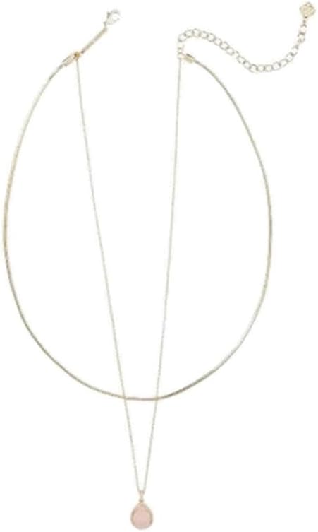 Collar Sami de varias hebras para mujer en cuarzo rosa dorado