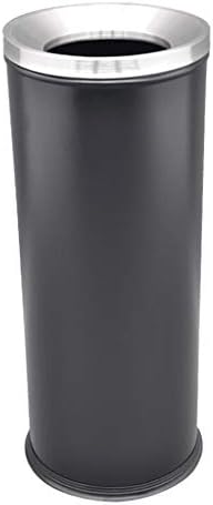 OPYTR trashcan Creative Round Stainless Steel Outdoor Dustbins Coverless Trash Can Hotel Lobby Mall Peel Bucket Waste Recycling Compost Bins Gallon (Color : Black, Size : 9.8524.03inchs)