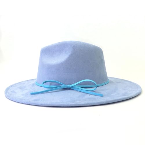 Image of Fedora Hats for Women Man with Big Wide Brim Classic Suede Panama Hat Western Outdoor hat