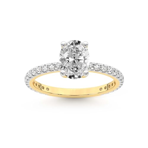 FRIENDLY DIAMONDS Lab Grown Diamond Ring For Women IGI Certified | 1-5 Carat Emily Eternity Lab Diamond Ring | 14K Or 18K White, Yellow Or Rose Gold | FG-VS Quality2