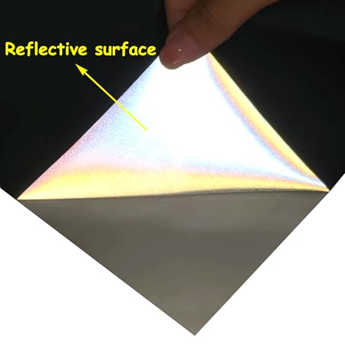Image of HTVVETUR Reflective Heat Transfer Vinyl Roll 12 Inch by 5 Feet Iron on DIY for T-Shirt PU Stretch Elastic HTV Vinyl (Reflective Light Grey, 5FT)