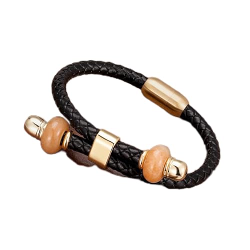 Bracelet en cuir noir pour hommes et femmes chaîne de luxe