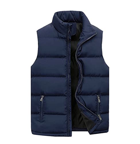 Chaleco de invierno para hombre, parka acolchada de algodón rojo en talla L 4