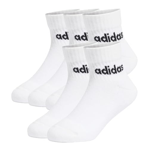 adidas Mixte enfant Linear Kids Ankle Socks 5Pp, white/white/white/white, 5-6 Years