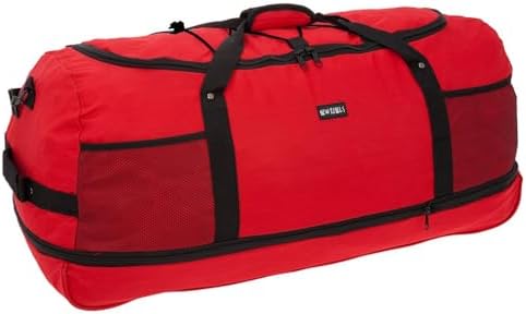 New Rebels Nevada Newark Rode lichte reistas met 2 wielen - 110L vergrootbare tas met handgrepen en ritssluiting - 100% polyester materiaal - Afneembare schouderriem - Waterafstotende tas - Sporttas New Rebels Nevada Newark Rode lichte reistas met 2 wielen - 110L vergrootbare tas met handgrepen en ritssluiting - 100% polyester materiaal - Afneembare schouderriem - Waterafstotende tas - Sporttas