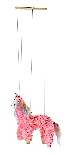 Artisan Owl MUN16-4 Yarn And Plush Pink Unicorn Marionette Puppet thumb #1