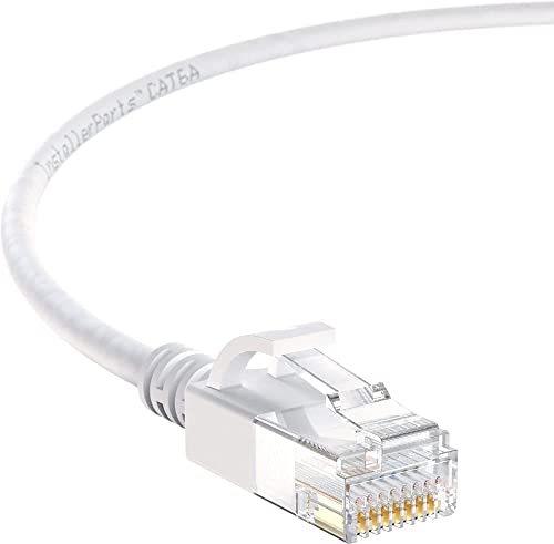 Cable de red Cat6A Slim UTP 0.5 pies x10 blanco miniatura 1