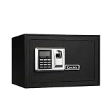 Grokk 0.5 Cubic Ft Small Safe Money Box Fingerprint Safe Lock Cabinet Security Box Steel Lock Safe w